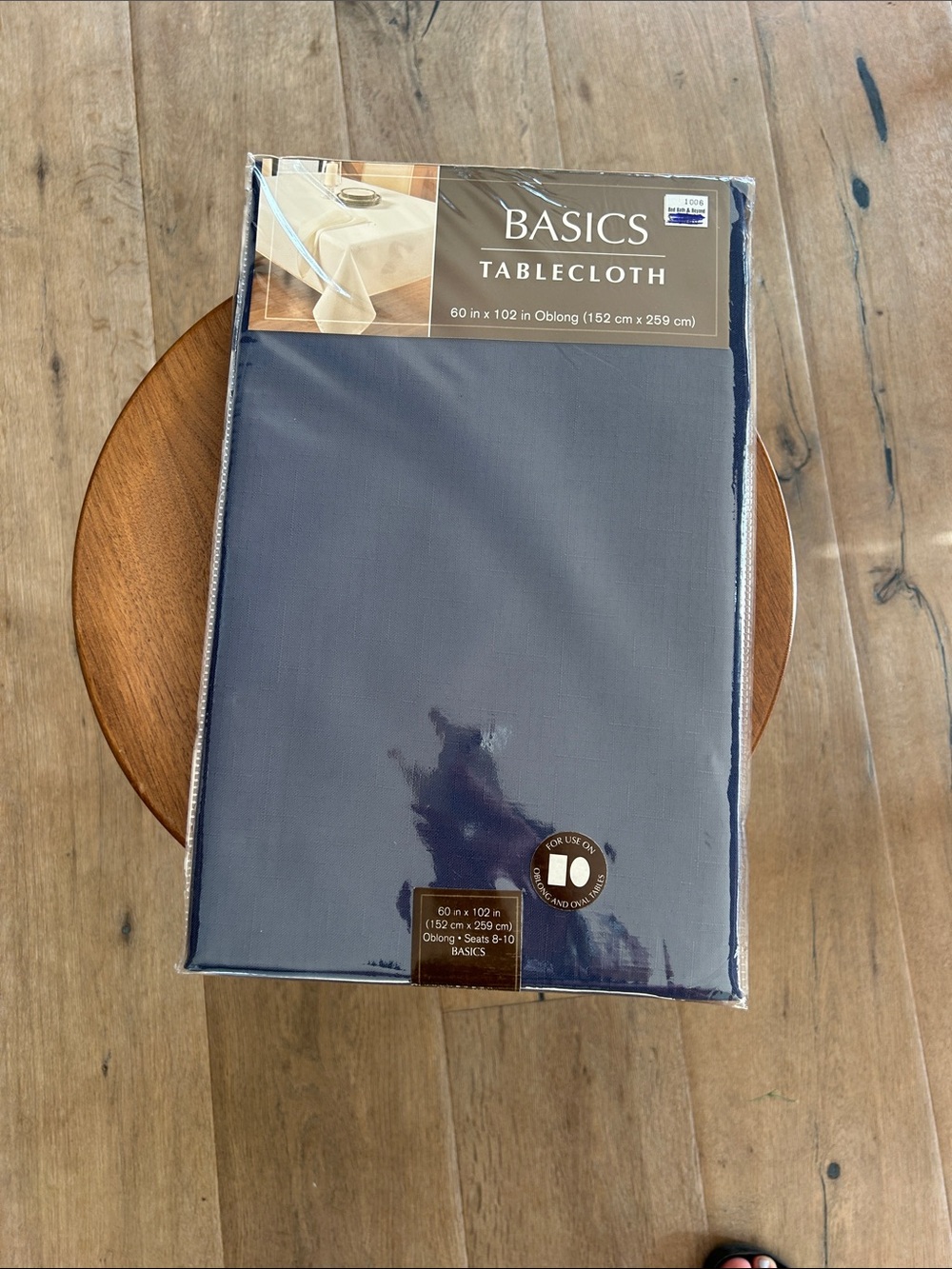 Home Basics Navy Blue Tablecloth